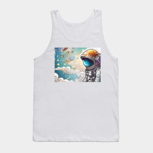 Cinema 4D Illustration: Halo Astronaut Amidst Venusian Clouds (541) Tank Top